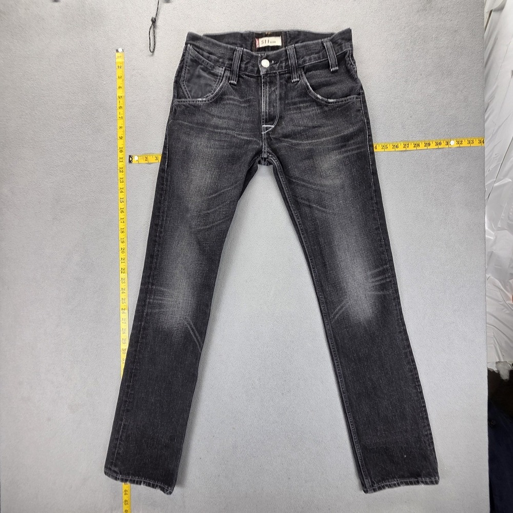 Vintage Levis 511 Jeans Mens Black Slim Buckle Back Zip‎ Fly Fits 30x34